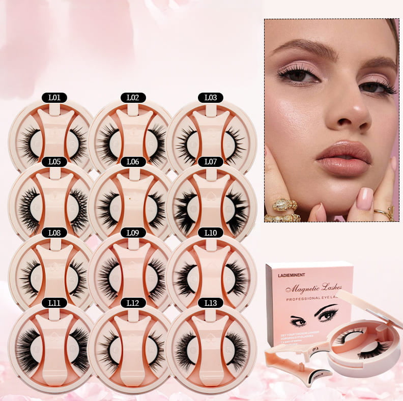 (Factory Direct Supply) Wholesale Natural Look No Need Glue Easy to Wear Magnetic Lashes with Applicator