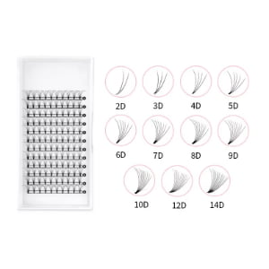 Wholesale Handmade Volume Eyelash Extension Short Stem Korean PBT Premde Fan Lashes