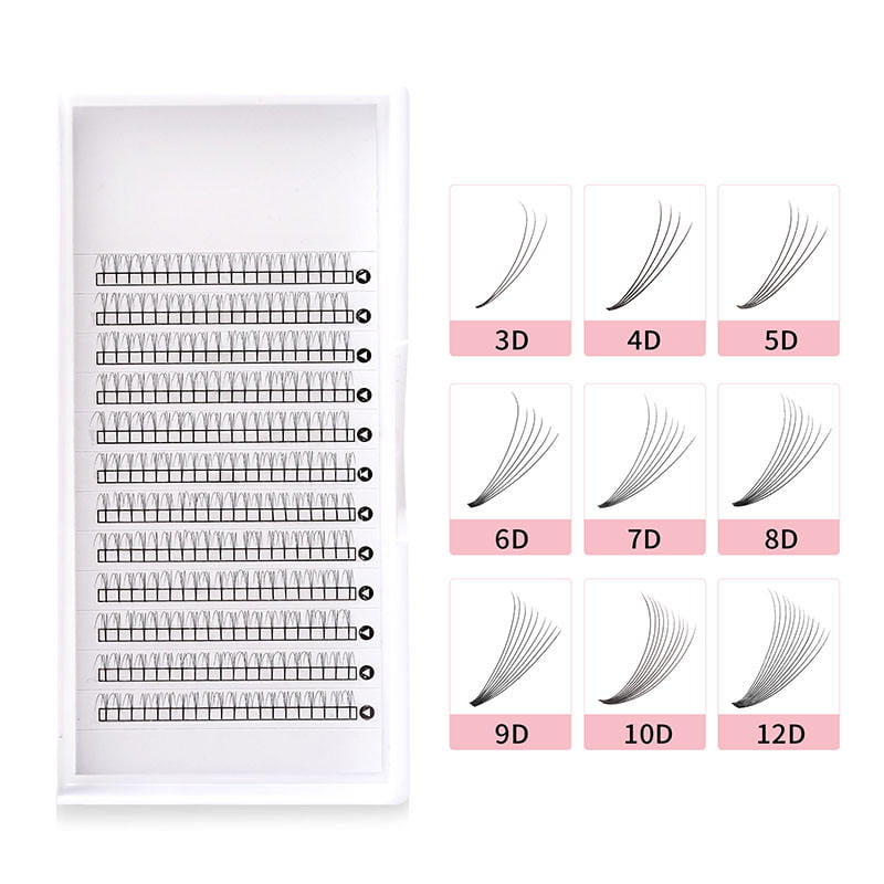 OEM & Private Label Narrow Premade Fan Lashes Custom Curl, Length & Volume Eyelash Extensions